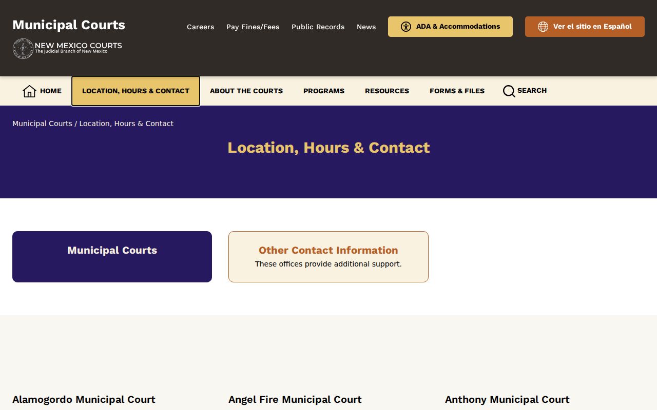 Tucumcari court docket state municipal directory listing