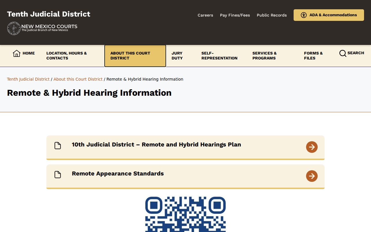 Quay County court dates remote and hybrid hearing information